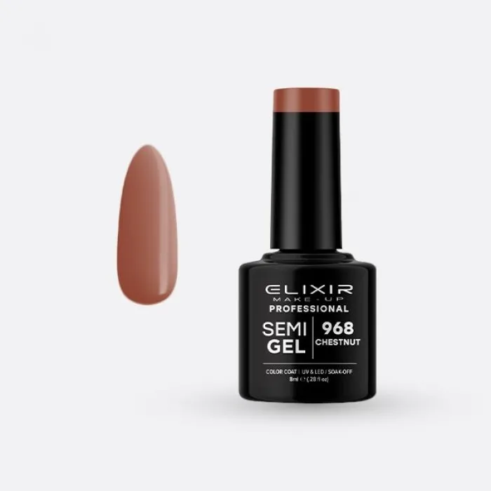 Elixir Make Up Semigel Color Coat Soak Off 968 Chestnut 8ml
