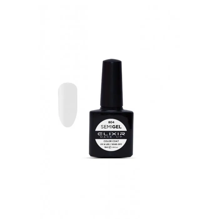 Elixir Make Up Semigel Color Coat Soak Off 804 White 8ml
