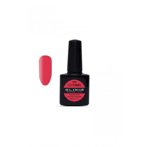 Elixir Make Up Semigel Color Coat Soak Off 836 Pink Sherbet 8ml