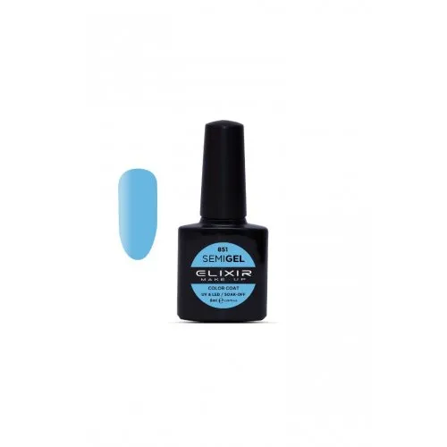 Elixir Make Up Semigel Color Coat Soak Off 851 Bondi Blue 8ml