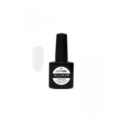 Elixir Make Up Semigel Color Coat Soak Off 871 Milky White 8ml