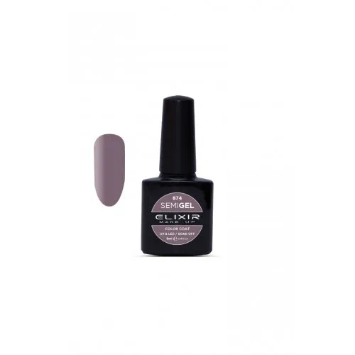 Elixir Make Up Semigel Color Coat Soak Off 874 Deep Taupe 8ml