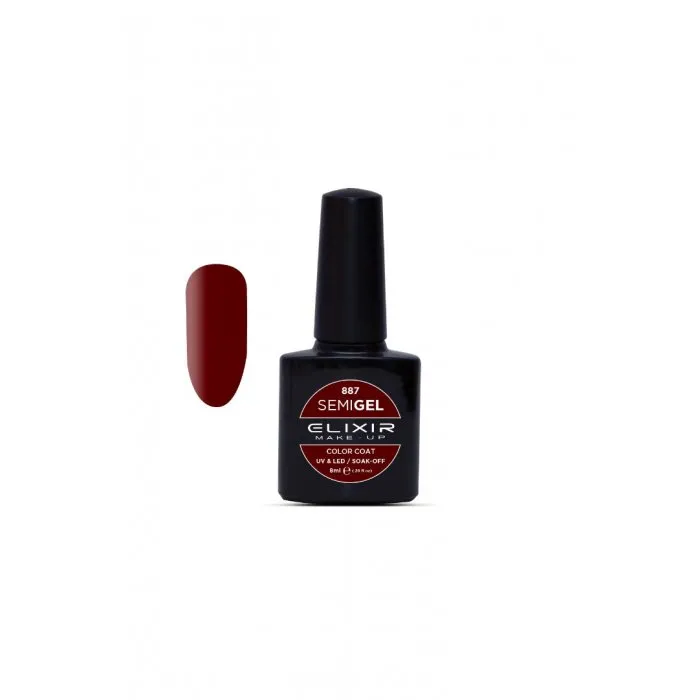 Elixir Make Up Semigel Color Coat Soak Off 887 Tyrian Purple 8ml