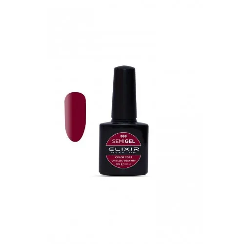 Elixir Make Up Semigel Color Coat Soak Off 888 Plum 8ml