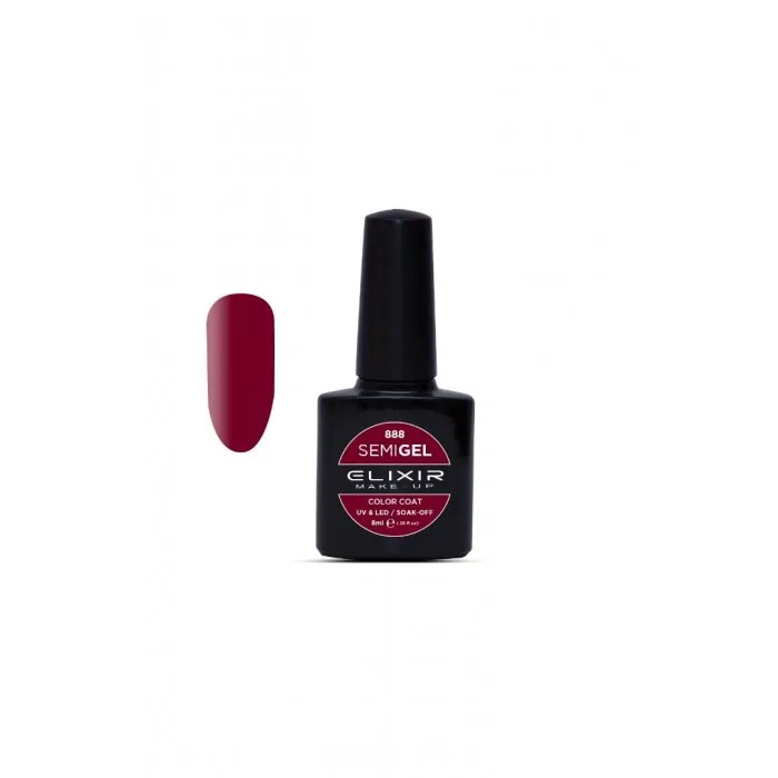 Elixir Make Up Semigel Color Coat Soak Off 888 Plum 8ml