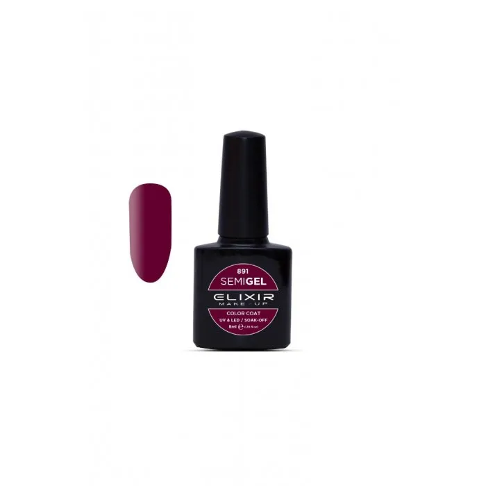 Elixir Make Up Semigel Color Coat Soak Off 891 Rich Maroon 8ml