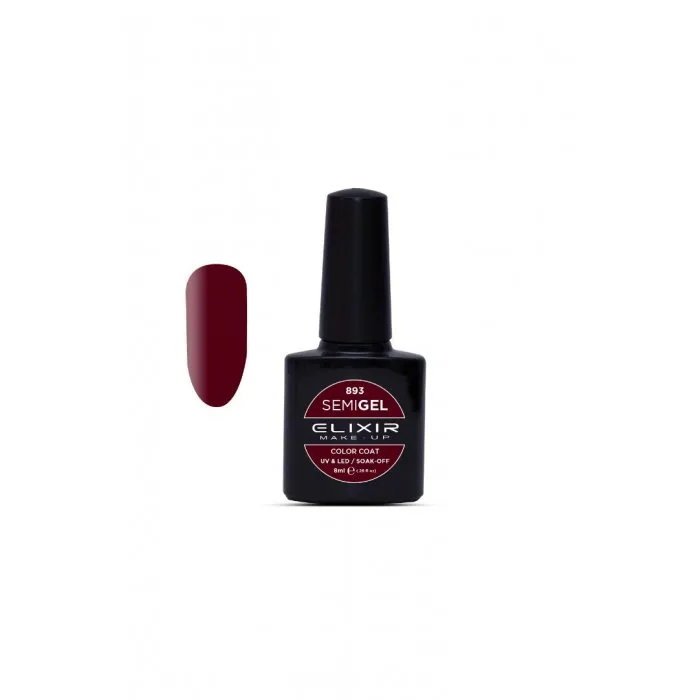 Elixir Make Up Semigel Color Coat Soak Off 893 Antique Ruby 8ml