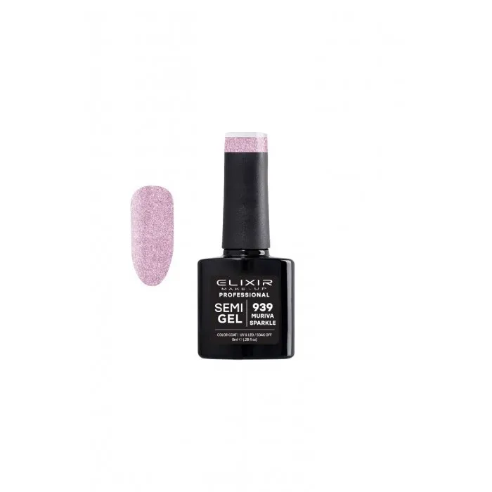 Elixir Make Up Semigel Color Coat Soak Off 939 Muriva Sparkel 8ml