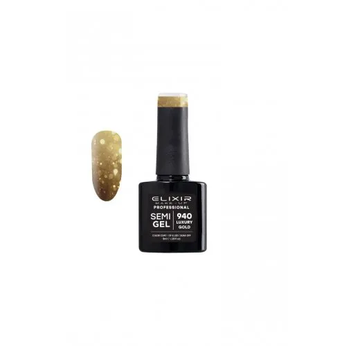 Elixir Make Up Semigel Color Coat Soak Off 940 Luxury Gold 8ml