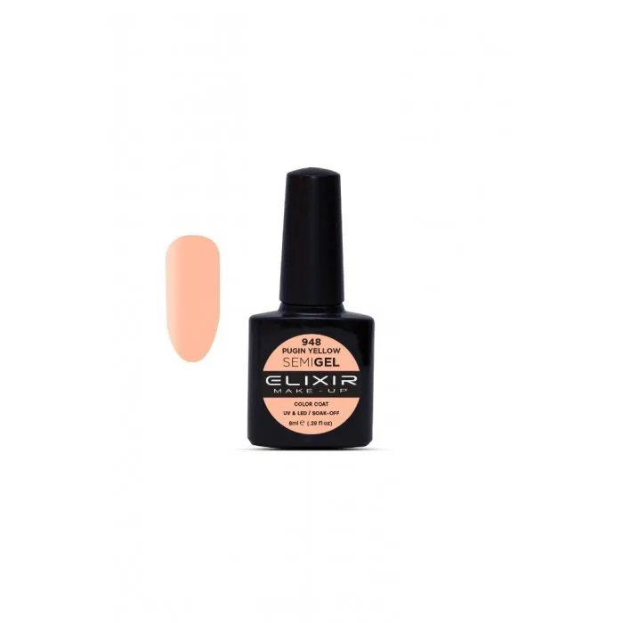 Elixir Make Up Semigel Color Coat Soak Off 948 Pugin Yellow 8ml