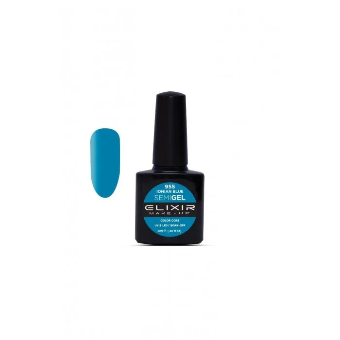 Elixir Make Up Semigel Color Coat Soak Off 955 Ionian Blue 8ml