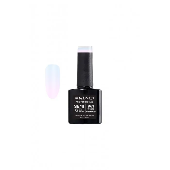 Elixir Make Up Semigel Color Coat Soak Off 961 White Mermaid 8ml