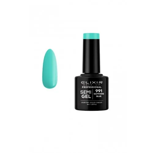 Elixir Make Up Semigel Color Coat Soak Off 991 Sapphire Blue 8ml