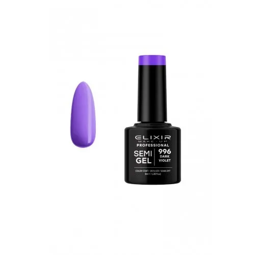 Elixir Make Up Semigel Color Coat Soak Off 996 Dark Violet 8ml