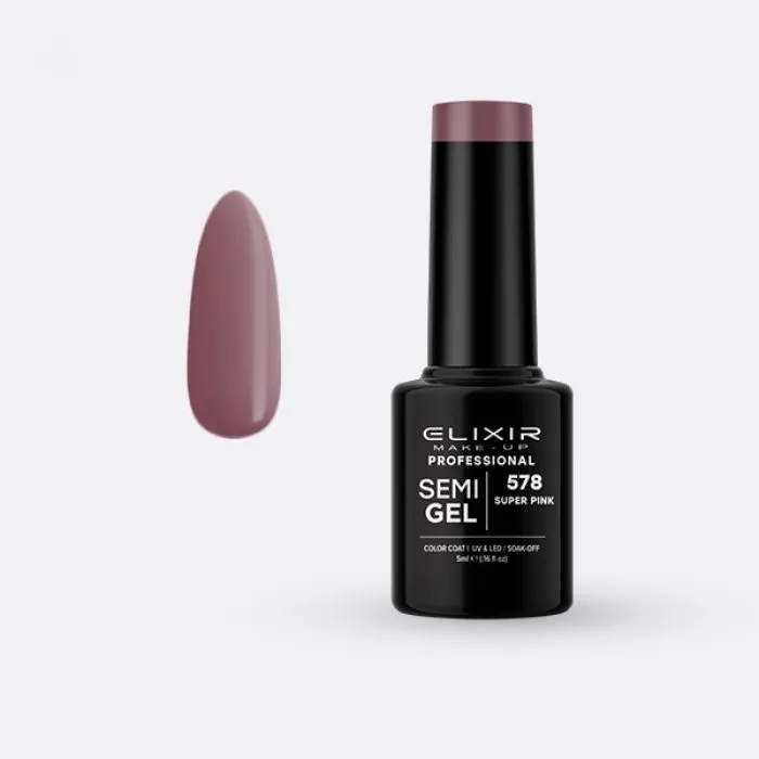 Elixir Make Up Semigel Color Coat Soak Off 578 Super Pink 5ml