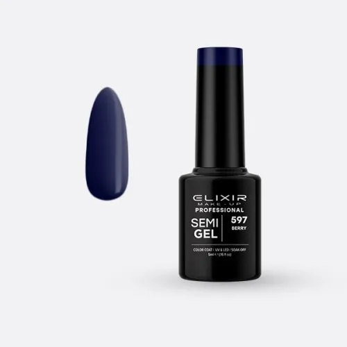 Elixir Make Up Semigel Color Coat Soak Off 597 Berry 5ml
