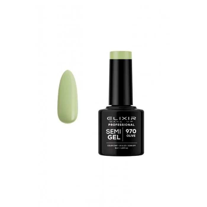 Elixir Make Up Semigel Color Coat Soak Off 970 Olive 8ml
