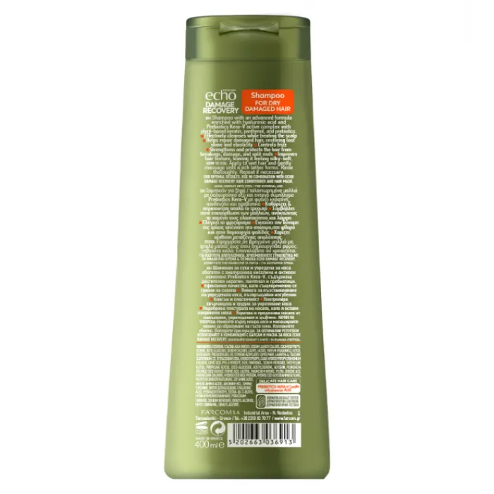 ECHO Σαμπουάν Damage Recovery 400ML Σαμπουάν για ξηρά / ταλαιπωρημένα μαλλιά.