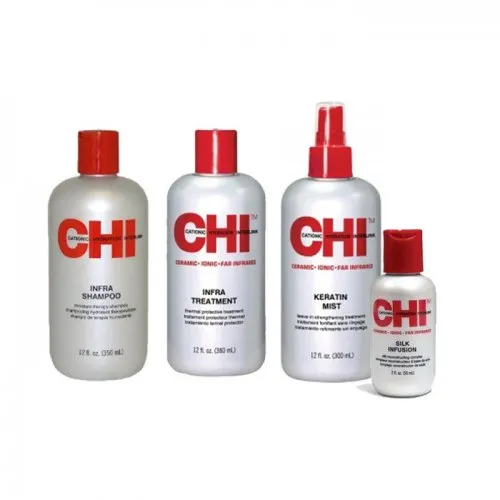Chi Stylist Kit - Infra Shampoo 355ml & Infra Treatment 355ml & Keratin Mist 355ml & Silk Infusion 59ml