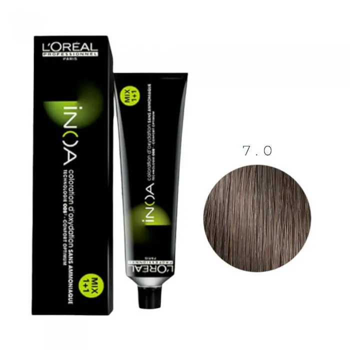 Βαφή Μαλλιών L΄Oreal Inoa 7.0 Ξανθό Ενισχυμένο - 60ml