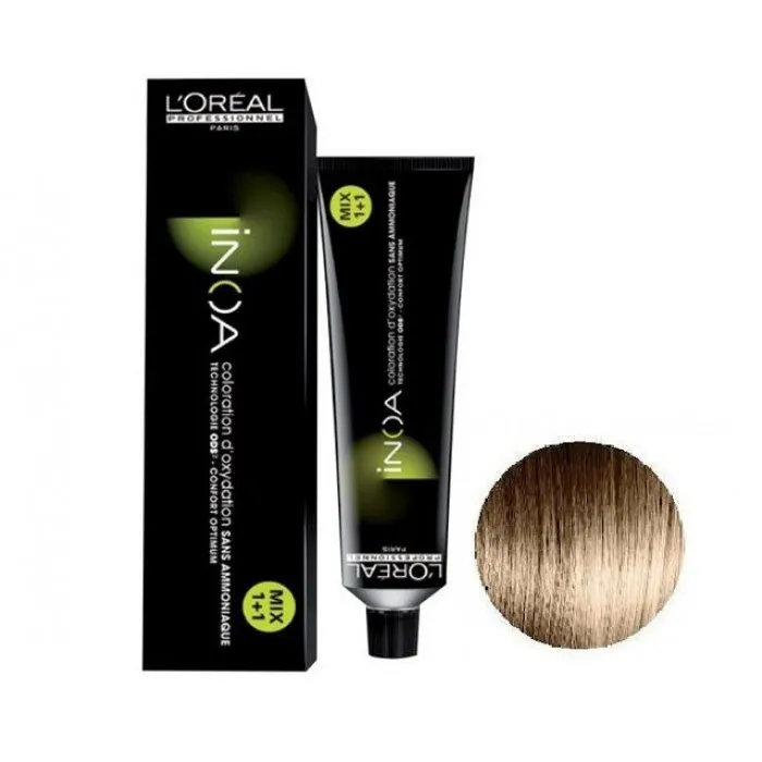 L'Oreal Inoa 8.13 Ξανθό Ανοιχτό Σαντρέ Χρυσό Βαφή Μαλλιών - 60ml