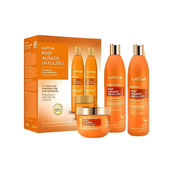 Kativa Post Alisado Brasileno Maintain System - Shampoo 225ml-Conditioner 225ml & Treatment 150ml