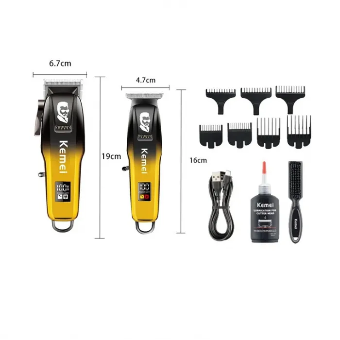 Kemei Επαγγελματικό Σετ Επαναφορτιζόμενης Κουρευτικής Μηχανής KM-8501