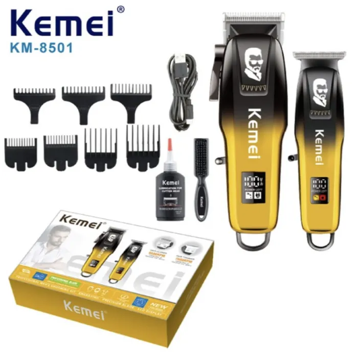 Kemei Επαγγελματικό Σετ Επαναφορτιζόμενης Κουρευτικής Μηχανής KM-8501