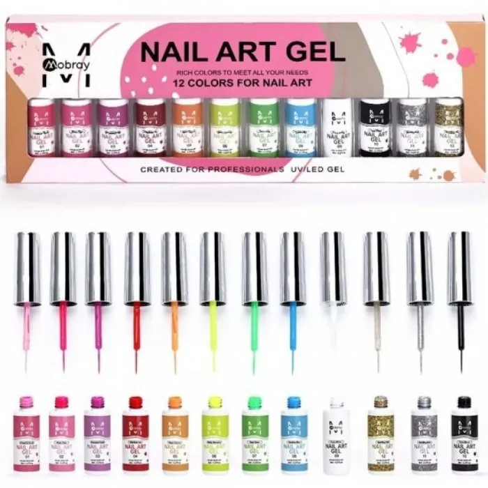 Mobray Nail Art Gel 12 Colors