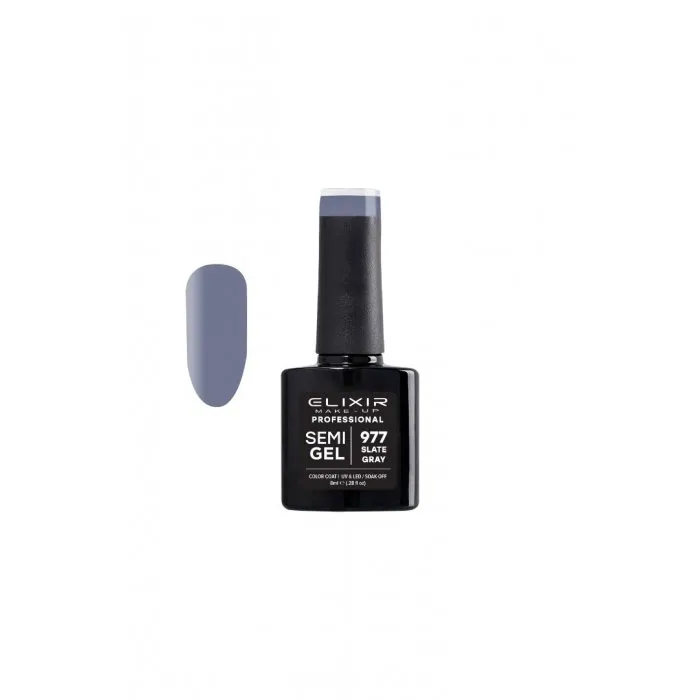 Elixir Make Up Semigel Color Coat Soak Off 977 Slate Gray 8ml