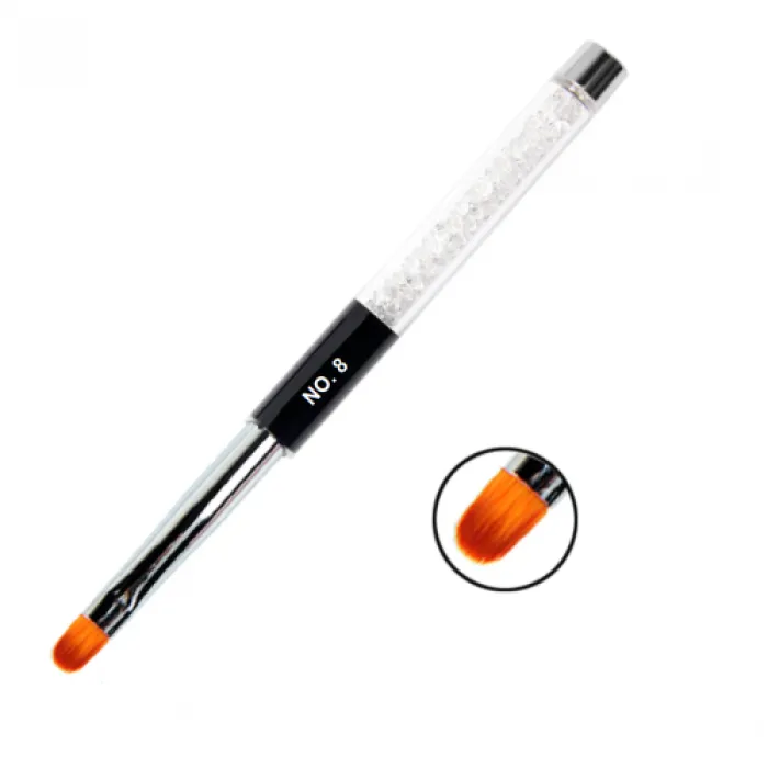 Πινέλο Oval για Gel-Acrygel No8 με καπάκι και προστατευτική Θήκη