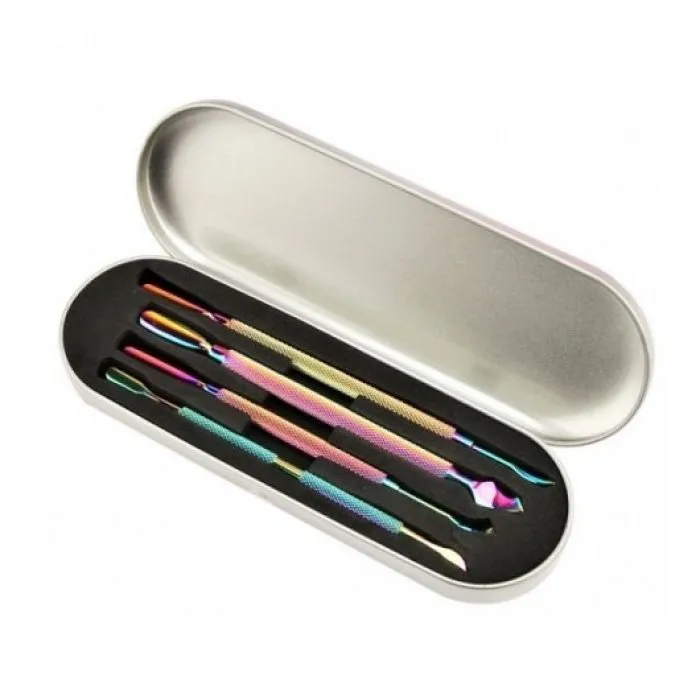 Σετ εργαλείων νυχιών Chameleon Rainbow Stainless Steel Nail 4τμχ