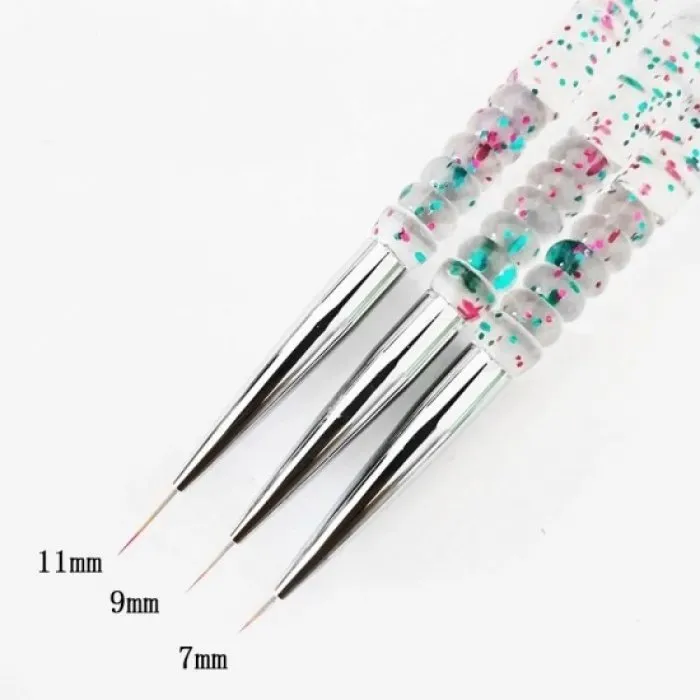 Πινέλα Nail Art Σετ 3 τεμαχίων Crystal