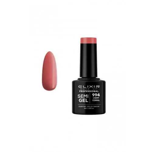 Elixir Make Up Semigel Color Coat Soak Off 994 Light Coral 8ml