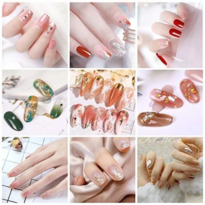 Αλουμινόφυλλα Foil για Νύχια Χρυσό Ασημί Χάλκινο Σετ 3 βαζάκια