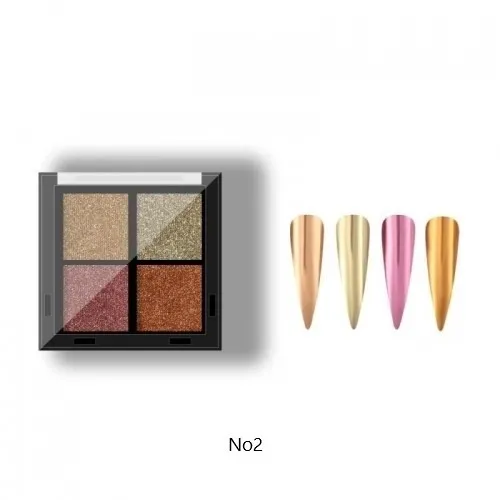 Σκόνη νυχιών mirror σε υφή pigment 4 αποχρώσεων Νο2