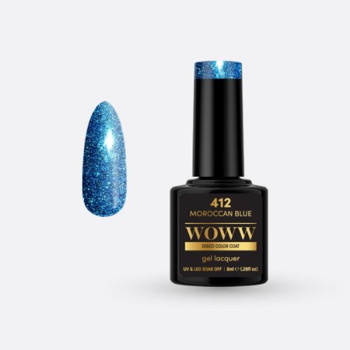 Disco Ημιμόνιμο Woww Cosmetics 8ml Moroccan Blue - 412