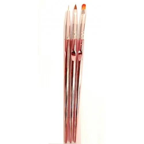 Πινέλα με Εργονομική Λαβή 3 τεμαχίων Nail art Gel και Acrygel