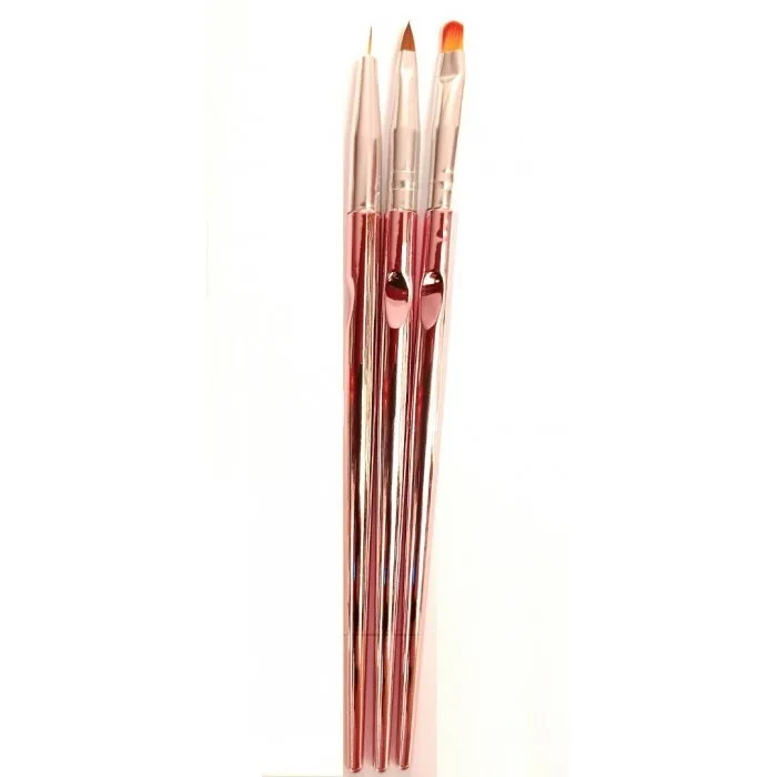 Πινέλα με Εργονομική Λαβή 3 τεμαχίων Nail art Gel και Acrygel