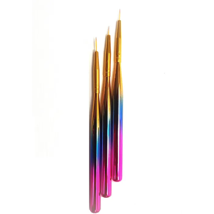 Πινέλα Nail Art Σετ 3 τεμαχίων Rainbow