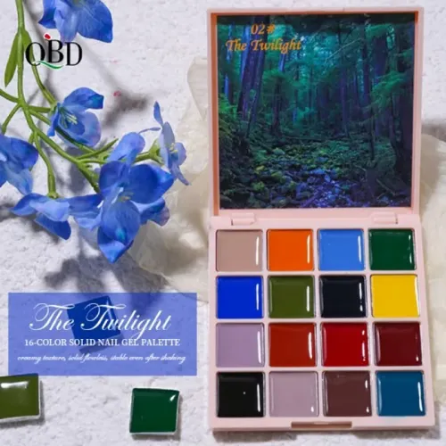 Solid Nail Gel QBD 02 The Twilight 16 colors Painting Gel Soak-Off 1.5gr