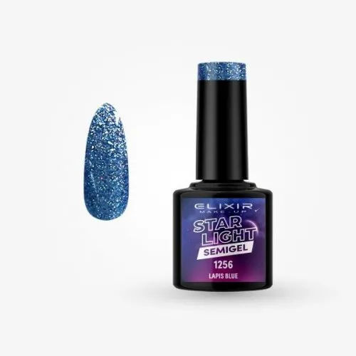 Elixir Star Light Diamond Semigel 8ml 1256 - Lapis Blue