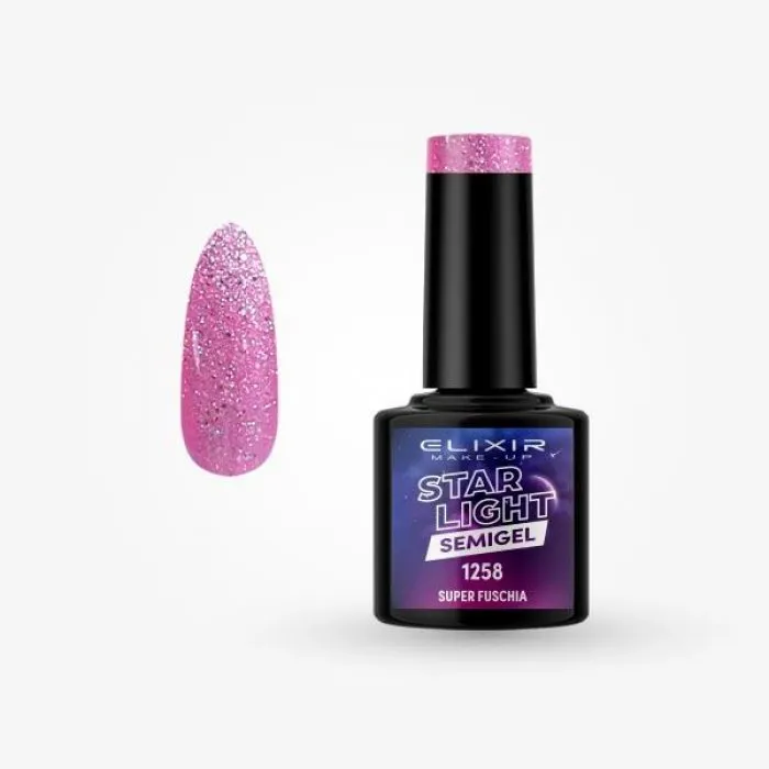 Elixir Star Light Diamond Semigel 8ml 1258 - Super Fuschia