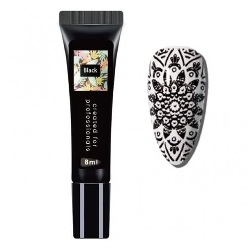 Stamping Nail Art Gel Νυχιών Μαύρο 8ml
