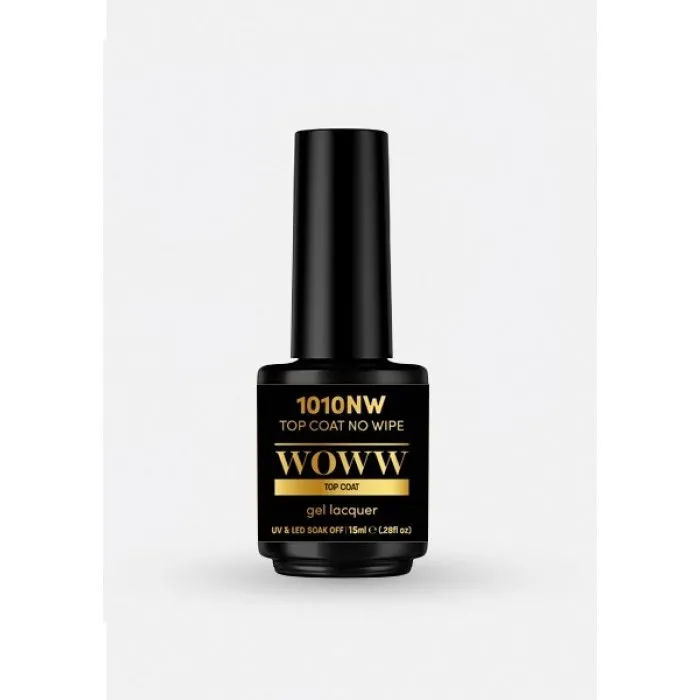 Ημιμόνιμο Βερνίκι Woww Cosmetics 15ml Top Coat No Wipe - 1010