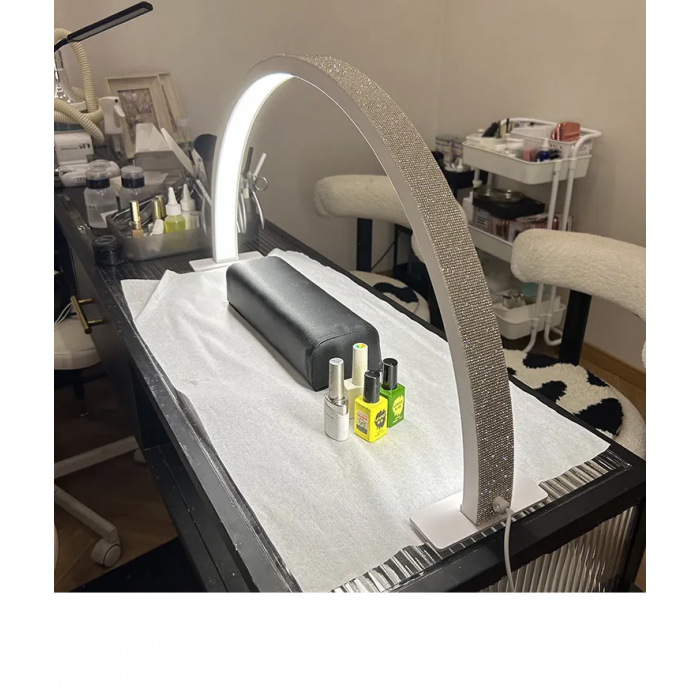 Half Moon Led φωτιστικό με Ρύθμιση Έντασης Χρώματος Λευκό με Στρας Half Moon Led φωτιστικό με Ρύθμιση Έντασης Χρώματος Λευκό με Στρας