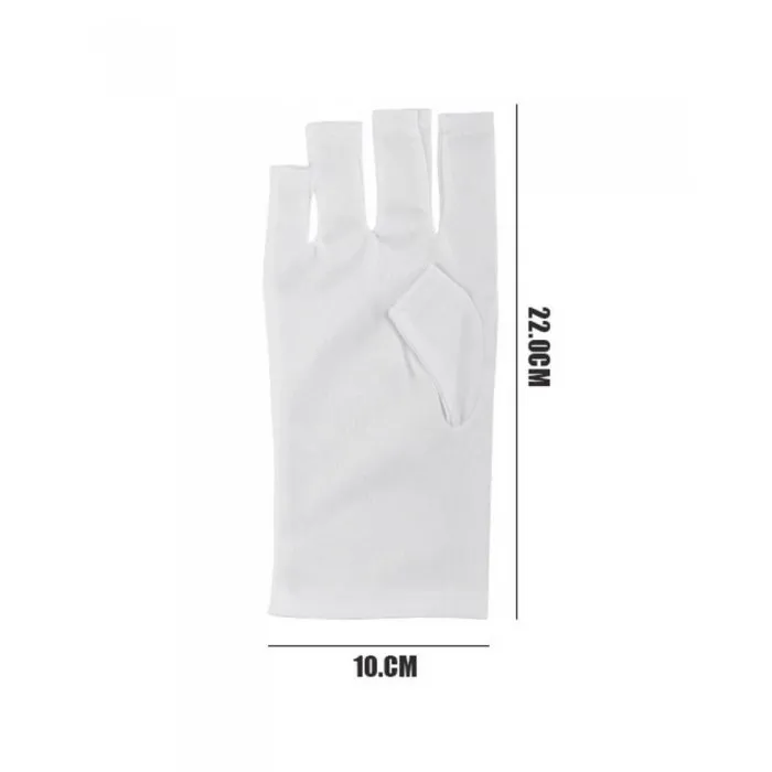 UV Protection Gloves For Manicure White 2 pcs - 6986