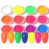 Neon UV Pigment Σκόνη Νυχιών Σετ 12 τεμάχια