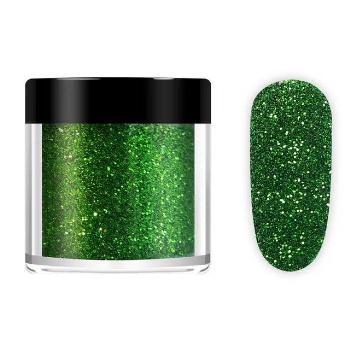 Nail Glitter Powder Shining Sugar Effect Green