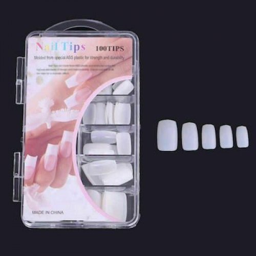 Tips νυχιών μπεζ για Gel & Ακρυλικό - 100 τεμαχίων σε κασετίνα